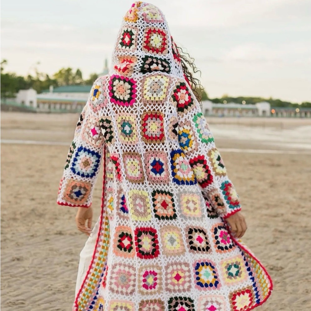 Colorful Crochet Cardigan with Tassels - Picture 3 of 3